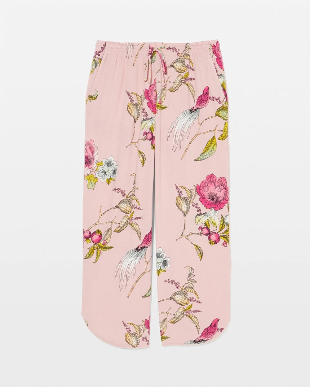 FEATHERED FANCY PINK - Piped Crop Pajama Pant | Soma