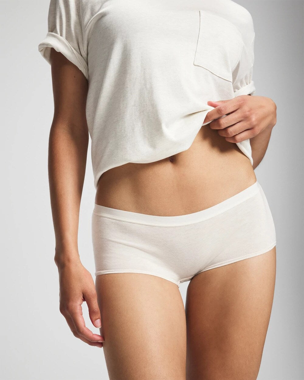 HEATHER ECRU - Cotton Boyshort Panty | Soma