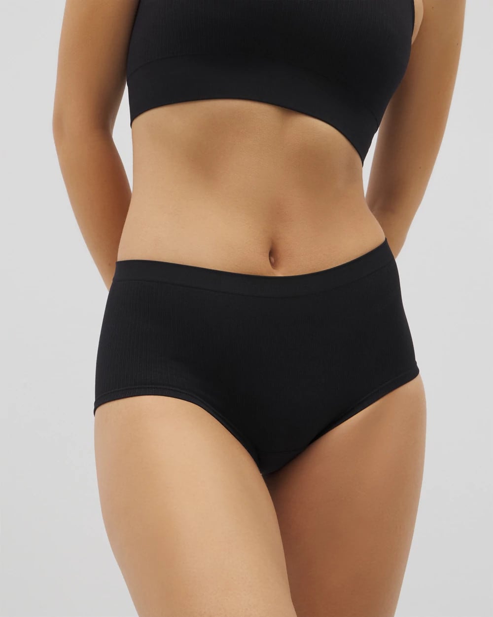 BLACK - Seamless Rib Boyshort Panty | Soma