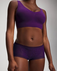 MAJESTIC PURPLE - Soma Boyshort Panty with Stretch Lace | Soma