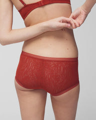SIERRA REDWOOD - Soma Boyshort Panty with Stretch Lace | Soma