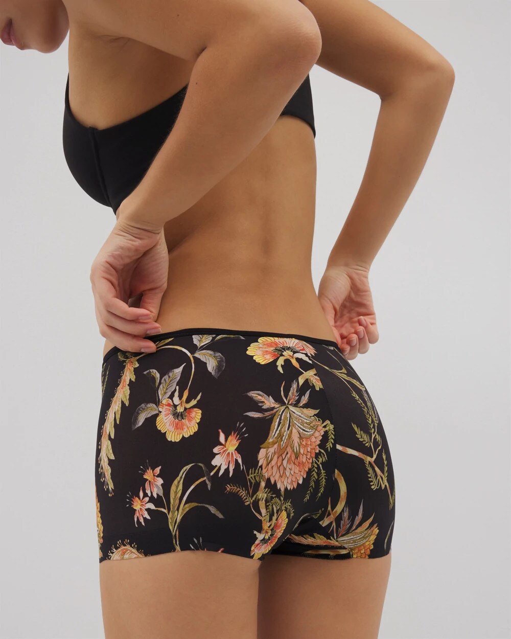 JAIPUR FLORAL BLACK - Edge Boyshort Panty | Soma
