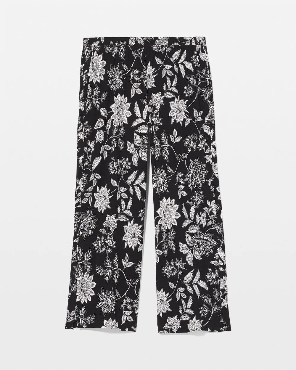 MEANDERING GARDEN BLACK - Cropped Pajama Pants | Soma
