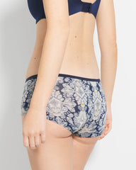 STYLISH PAISLEY M NAVY - Boyshort Panty with Enchanting Lace | Soma