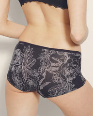 MYSTIC GARDEN BLACK - Boyshort Panty with Enchanting Lace | Soma