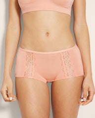 PEACH CLAY - Boyshort Panty with Enchanting Lace | Soma