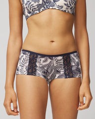 PATTERNED PALMS M WS NAVY - Boyshort Panty with Enchanting Lace | Soma