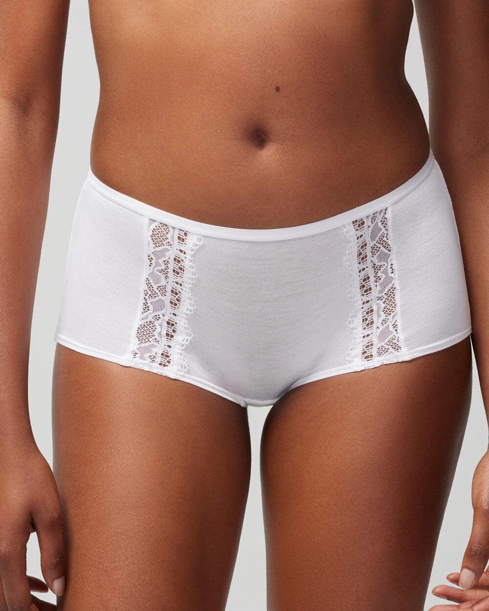 OPTIC WHITE - Boyshort Panty with Enchanting Lace | Soma
