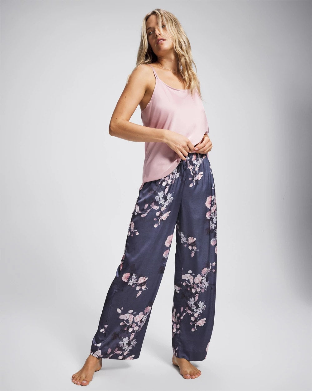 FLORAL DREAMS GRAY - Piped Pajama Pant | Soma