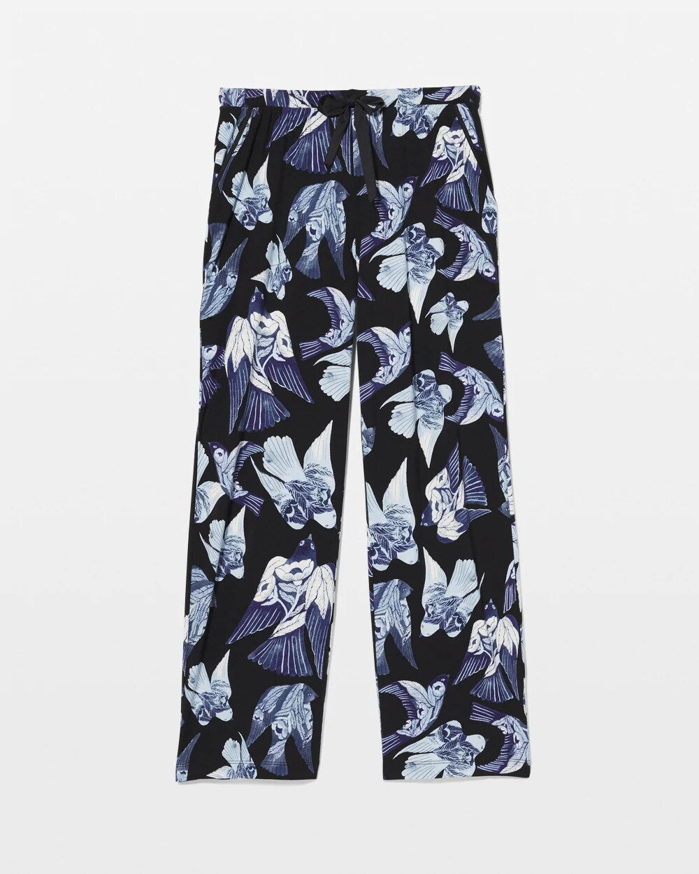 WHIMSICAL WINGS BLK MID - Satin Trim Pajama Pant | Soma