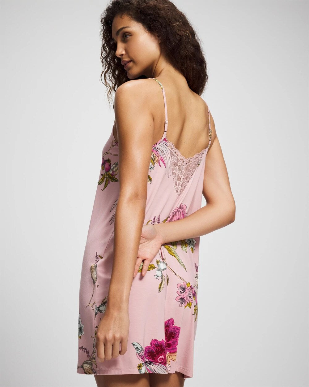 FEATHERED FANCY PINK - Lace Trim Chemise | Soma
