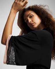 BLACK - Lace Midi Robe | Soma