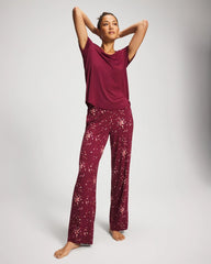 SCATTERED SQUARES VP/FOIL - Packaged Short-Sleeve Pant Pajama Set | Soma