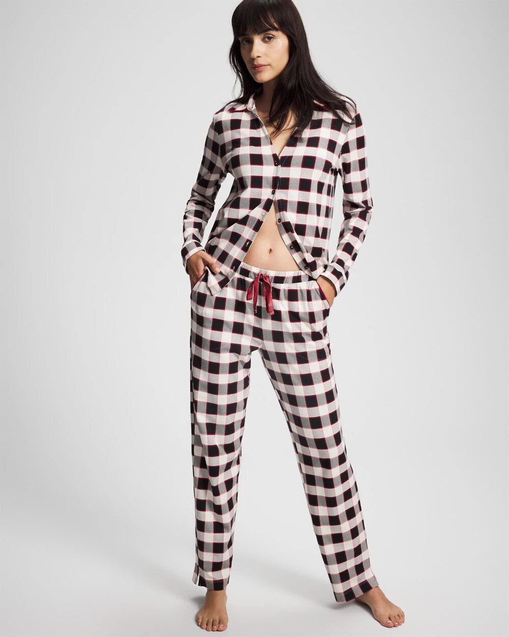 DREAMSCAPE PLAID BLACK - Ankle Pajama Pant | Soma