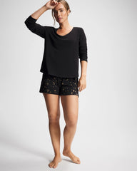 BLACK - Long Sleeve Pajama Top | Soma
