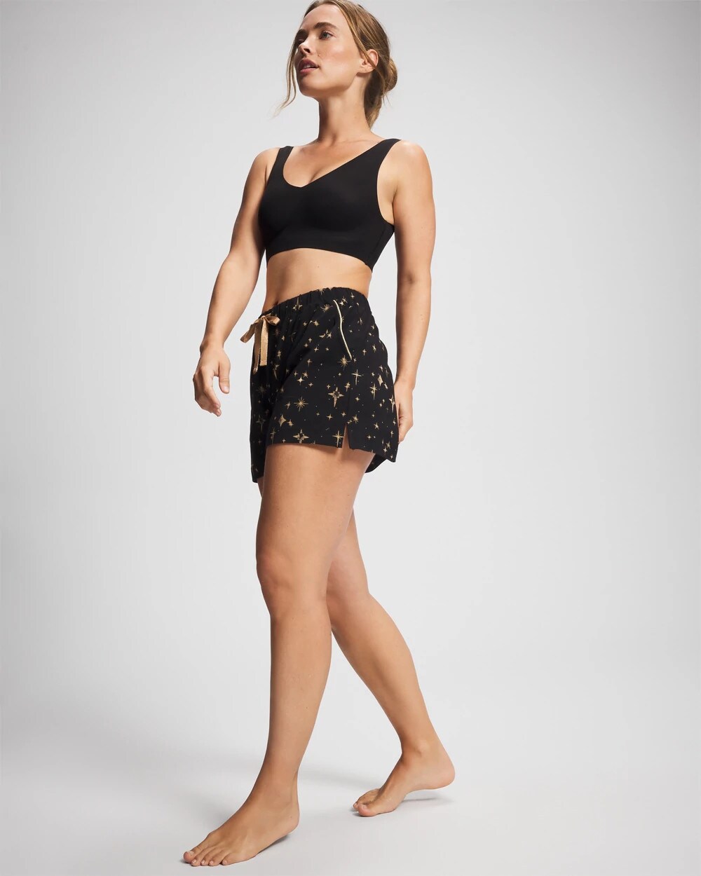 STELLAR SCENE BLACK/FOIL - Pajama Shorts | Soma