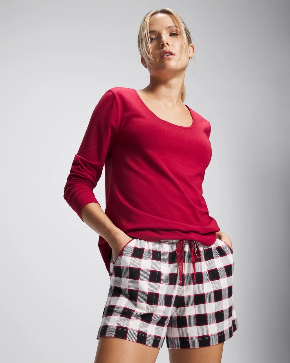 DREAMSCAPE PLAID BLACK - Pajama Shorts | Soma
