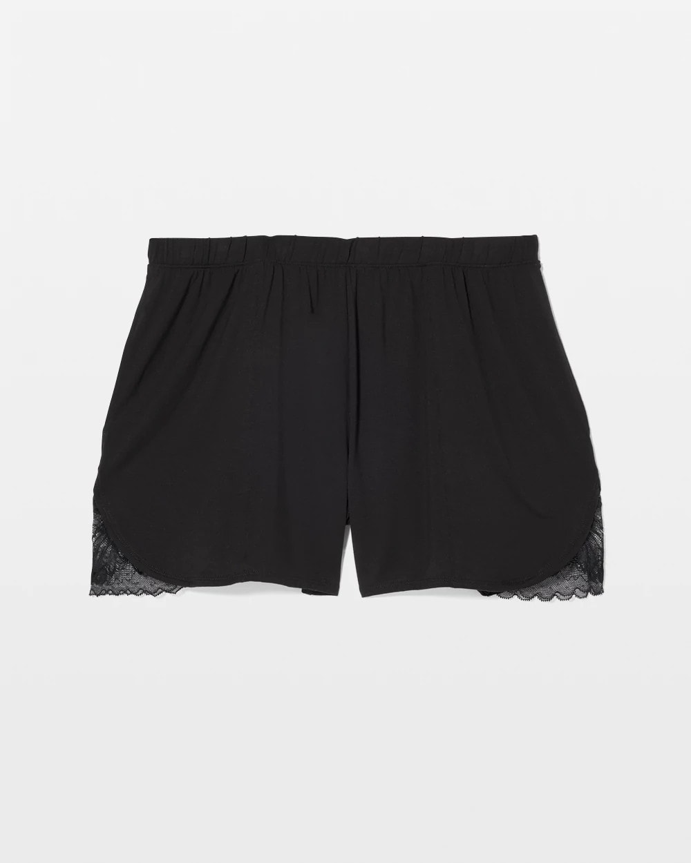 BLACK - Lace Trim Pajama Shorts | Soma