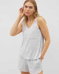 BLUE SLUB - Slub V-Neck Pajama Tank | Soma