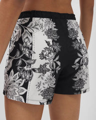STAMPED FLORAL SCARF BLK - Pajama Shorts | Soma