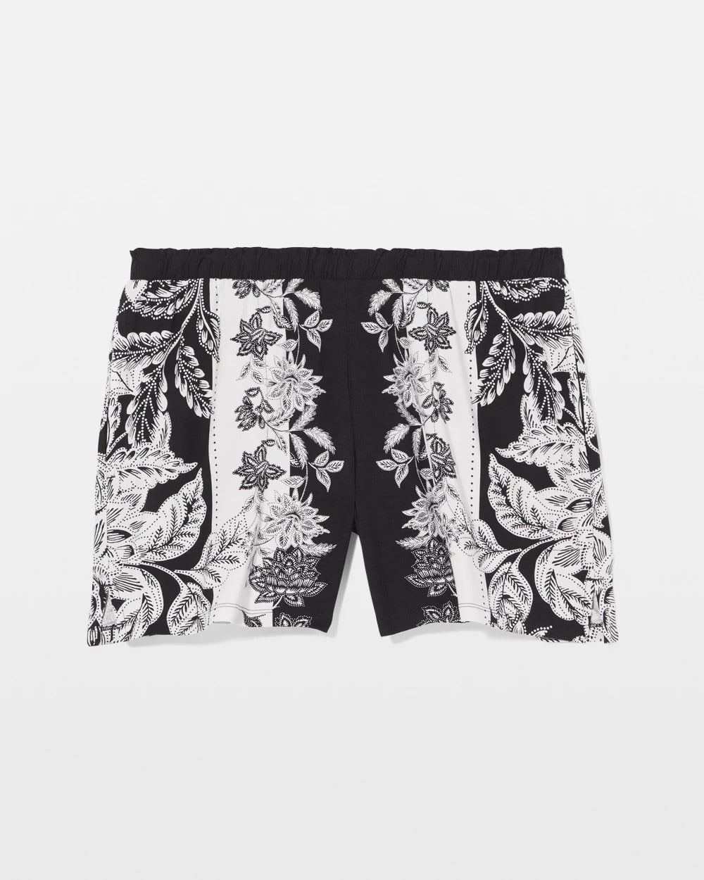 STAMPED FLORAL SCARF BLK - Pajama Shorts | Soma
