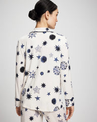 CELESTIAL CHARMS CHAMP - Cool Nights Long Sleeve Notch Collar with Piped Placket Pajama Top | Soma