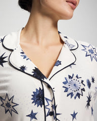 CELESTIAL CHARMS CHAMP - Cool Nights Long Sleeve Notch Collar with Piped Placket Pajama Top | Soma