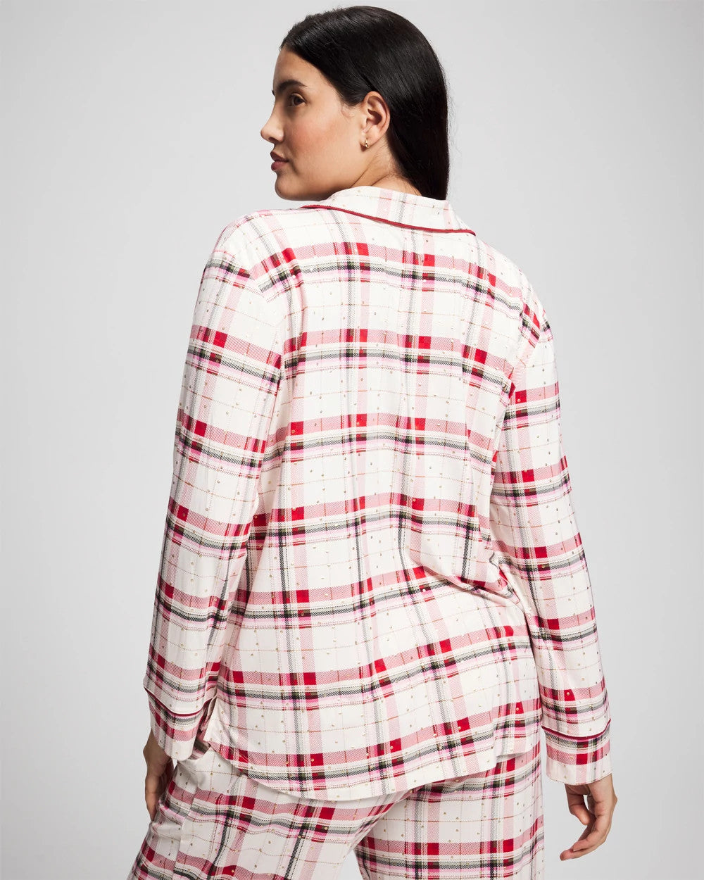 TARTAN TEXTILE CHAMP - Cool Nights Long Sleeve Notch Collar with Piped Placket Pajama Top | Soma
