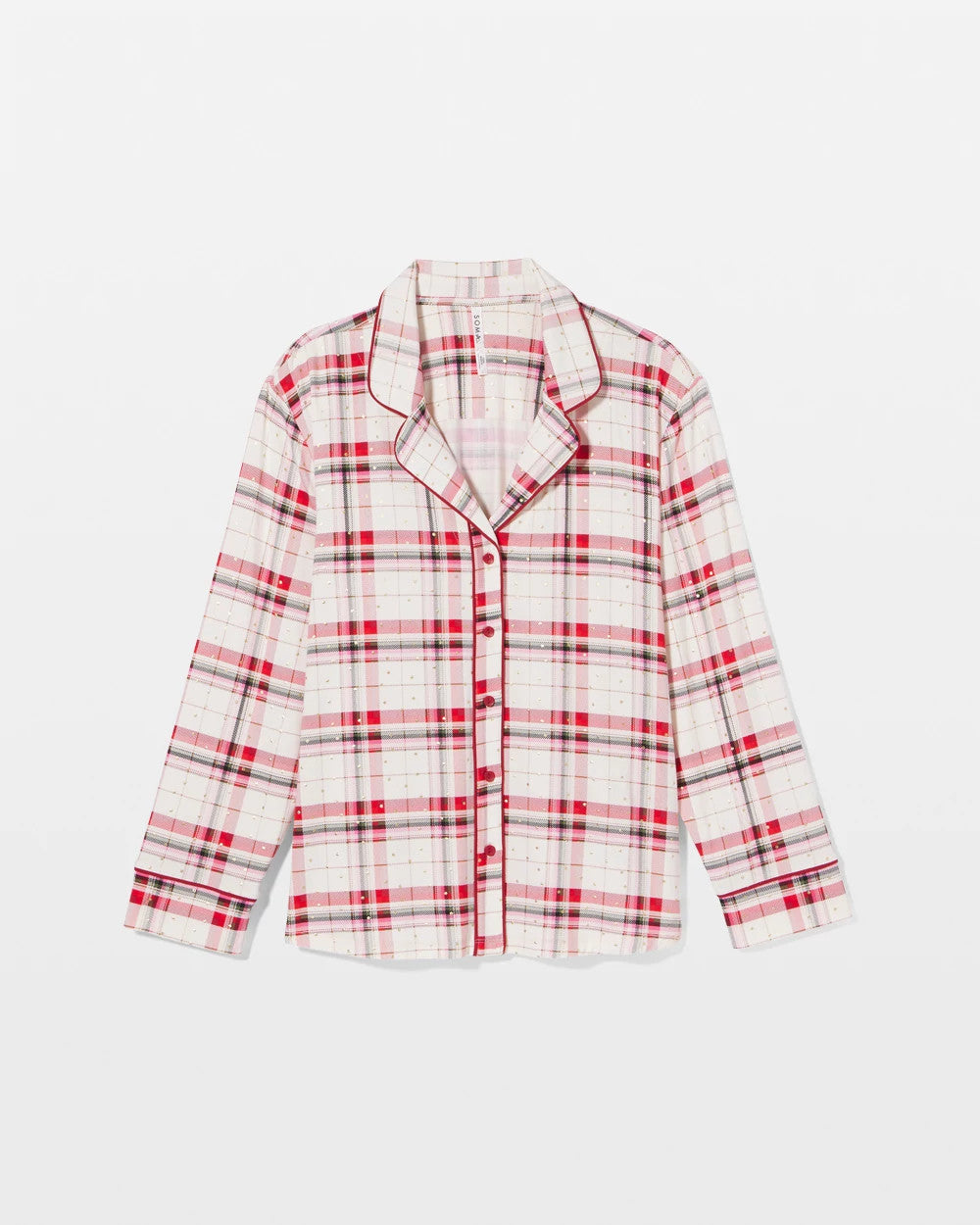 TARTAN TEXTILE CHAMP - Cool Nights Long Sleeve Notch Collar with Piped Placket Pajama Top | Soma
