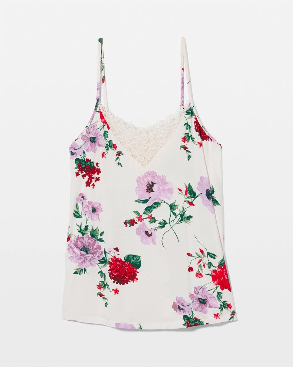 RHAPSODY FLORAL SUGAR - Lace Trim Pajama Cami | Soma