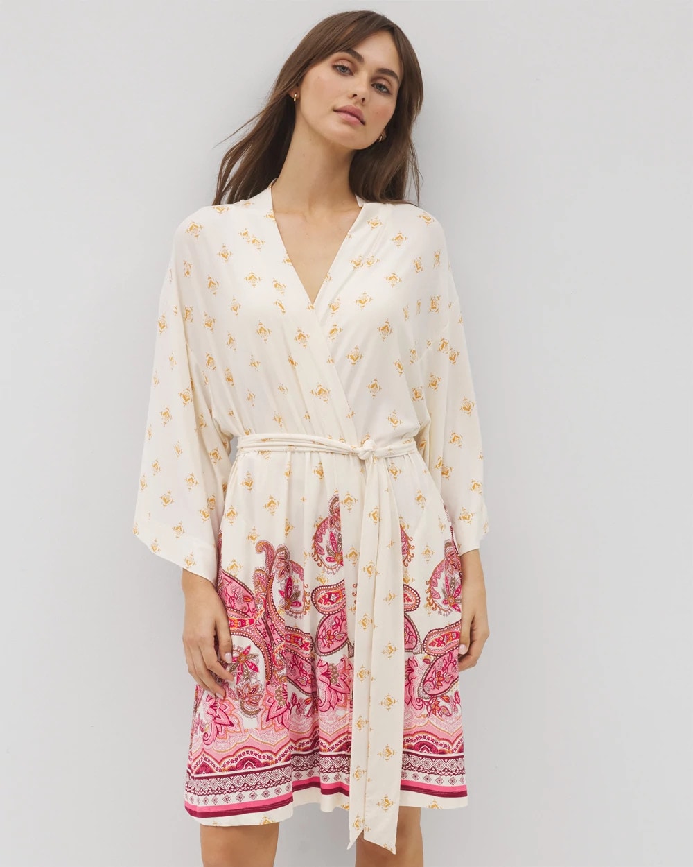 KASHMIR PAISLEY PLCD CH - Kimono Short Robe | Soma