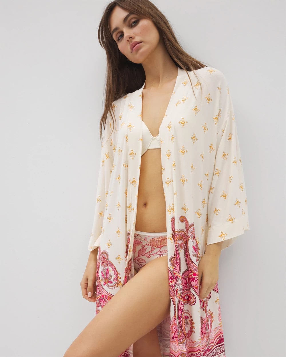KASHMIR PAISLEY PLCD CH - Kimono Short Robe | Soma