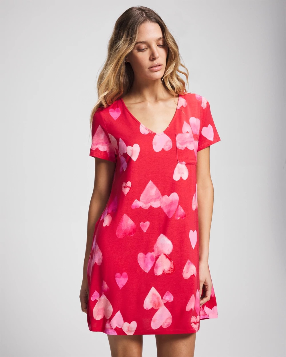 WHOLE LOTTA LOVE RED - Short Sleeve Sleepshirt | Soma