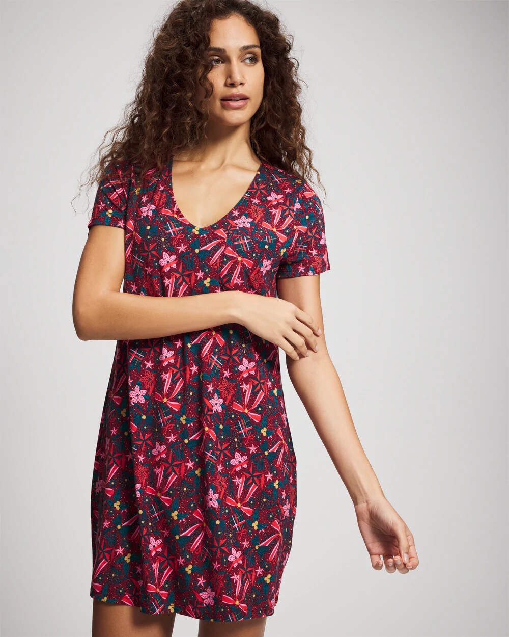 HOLLY JOLLY RED VELVET - Short Sleeve Sleepshirt | Soma