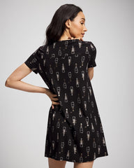 CHAMPAGNE POP BLACK/FOIL - Short Sleeve Sleepshirt | Soma