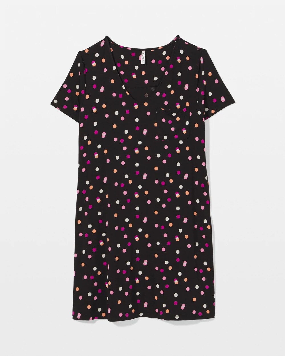 DANCING DOTS BLACK - Short Sleeve Sleepshirt | Soma