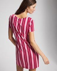 SLEIGHBELL STRIPE RED - Short Sleeve Sleepshirt | Soma