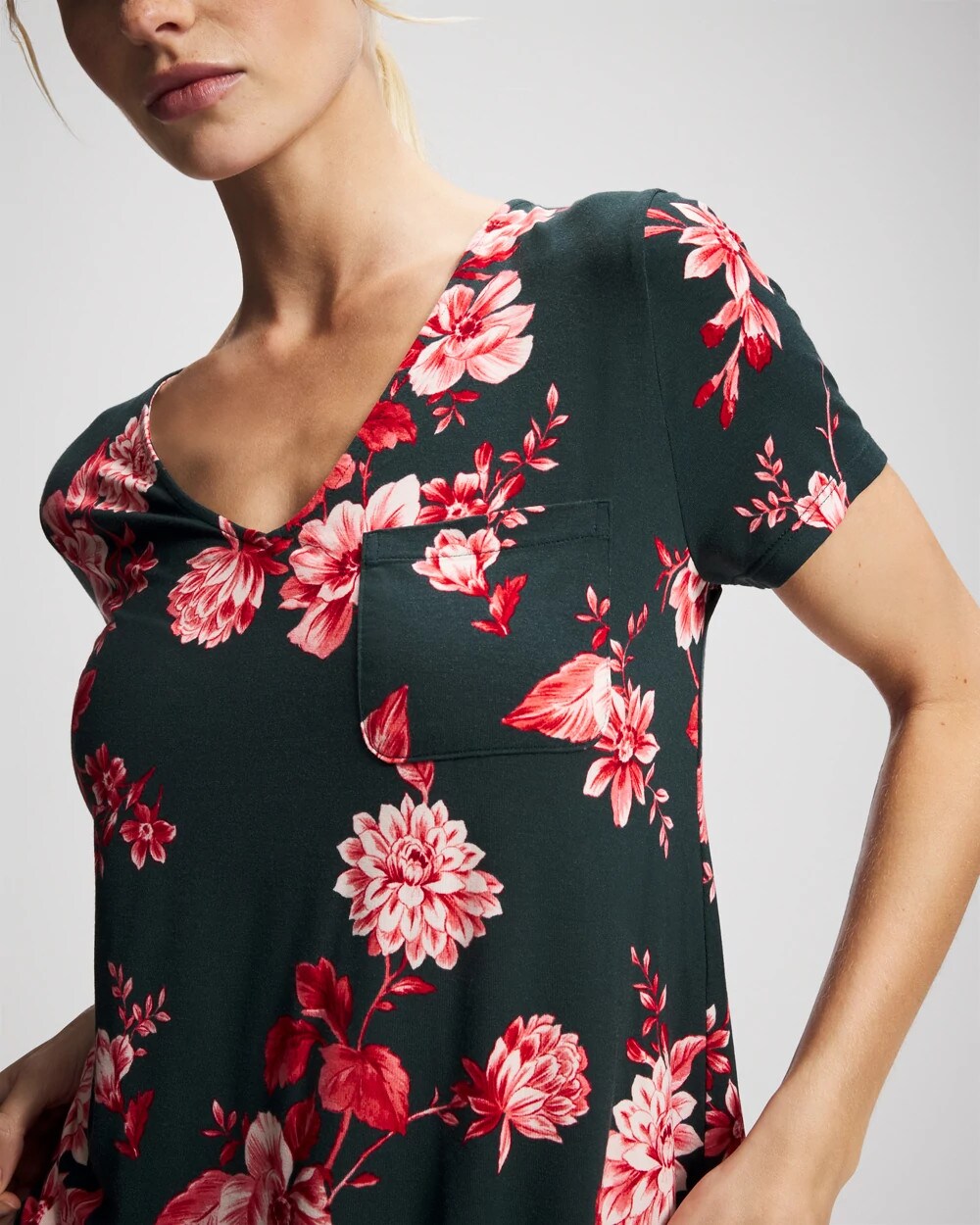 COTTAGE FLORAL GREEN - Short Sleeve Sleepshirt | Soma