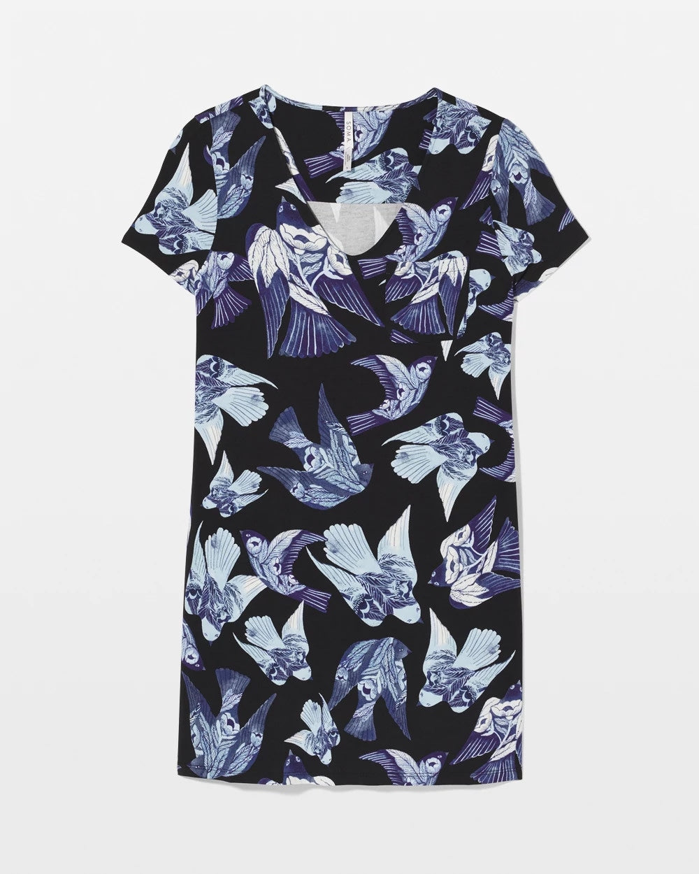 WHIMSICAL WINGS BLK MID - Short Sleeve Sleepshirt | Soma
