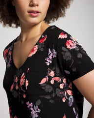FLORAL DREAMS BLACK - Short Sleeve Sleepshirt | Soma
