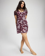 PAISLEY SPLENDOR PLUM - Short Sleeve Sleepshirt | Soma