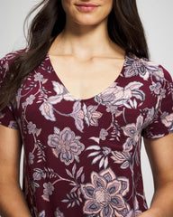 PAISLEY SPLENDOR PLUM - Short Sleeve Sleepshirt | Soma