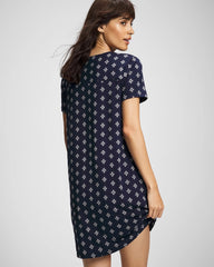 BELLE FOULARD NAVY - Short Sleeve Sleepshirt | Soma