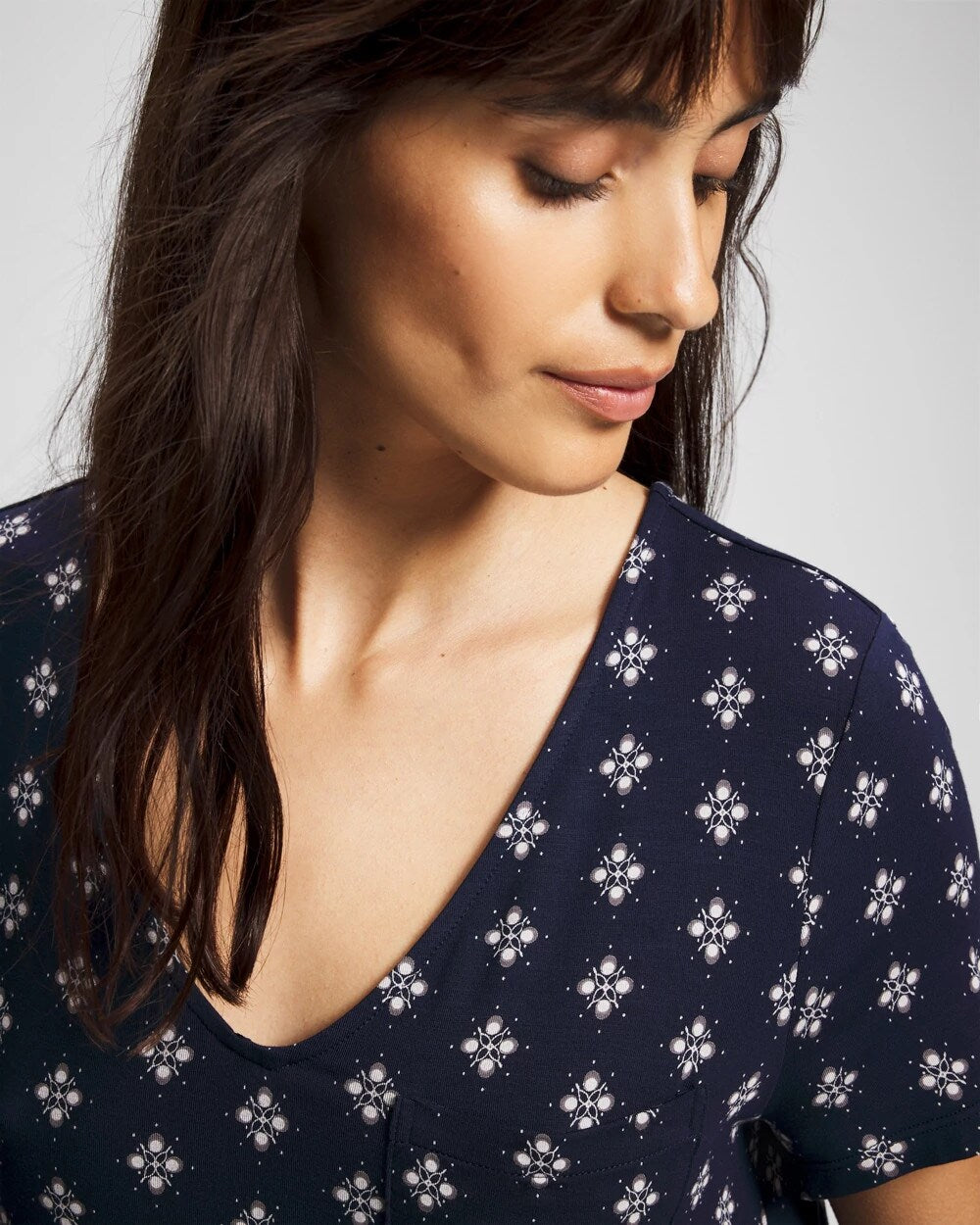 BELLE FOULARD NAVY - Short Sleeve Sleepshirt | Soma