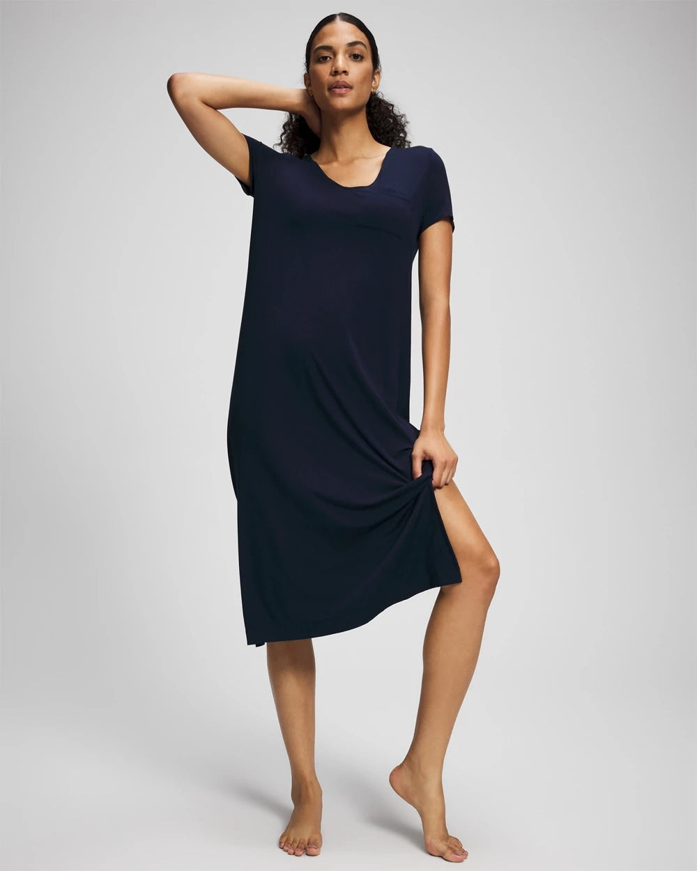 NIGHTFALL NAVY - Short Sleeve Long Sleepshirt | Soma