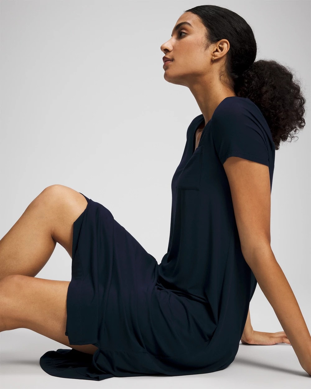 NIGHTFALL NAVY - Short Sleeve Long Sleepshirt | Soma