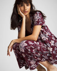 PAISLEY SPLENDOR PLUM - Piped Crop Pajama Pants | Soma
