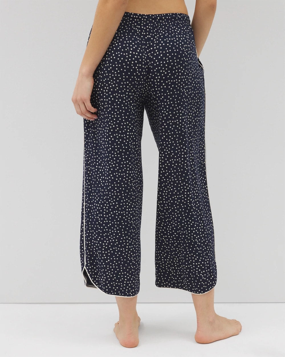 DOT OBSESSED NAVY - Piped Crop Pajama Pants | Soma