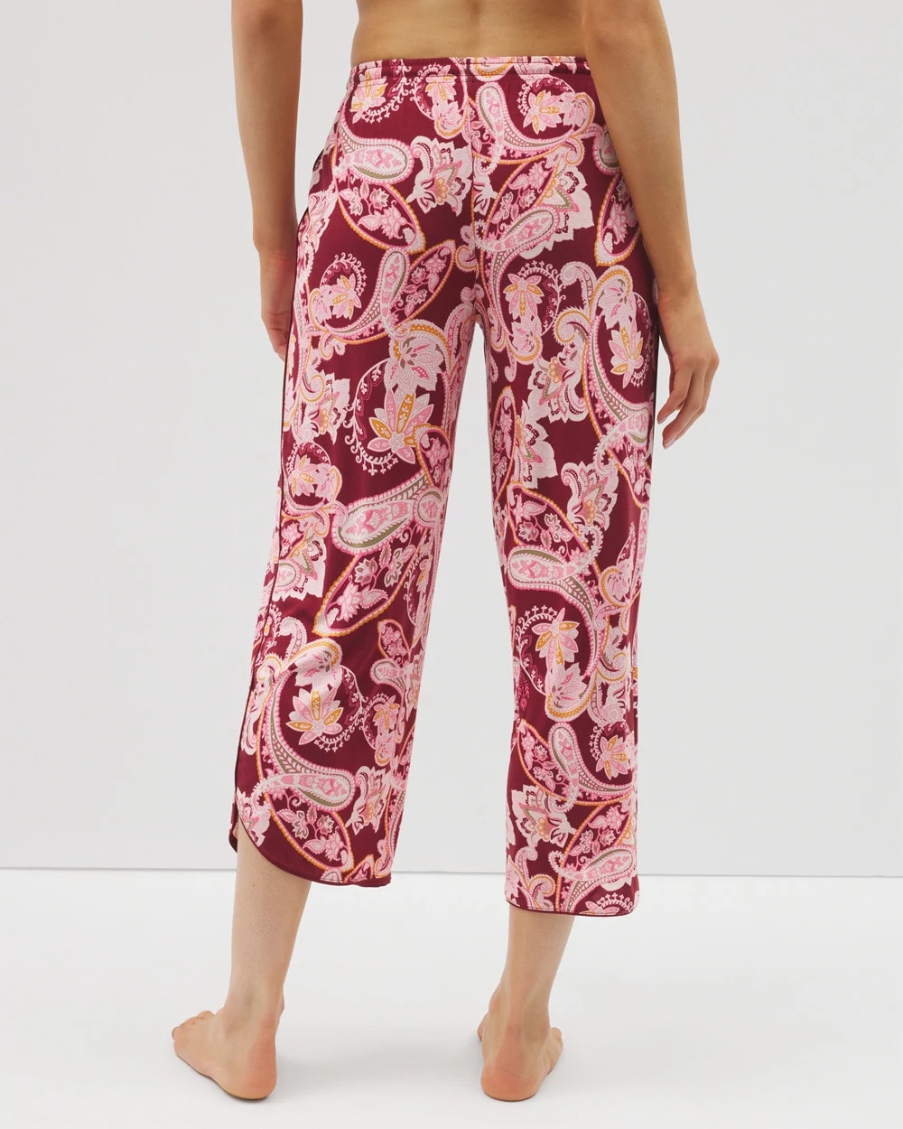KASHMIR PAISLEY KISS - Piped Crop Pajama Pants | Soma