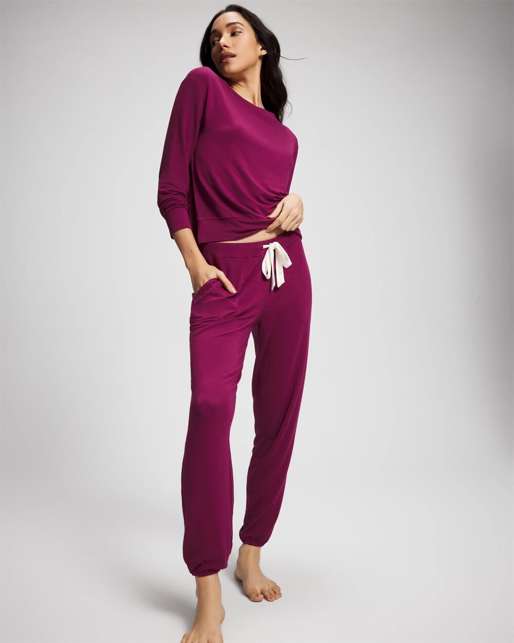POMEGRANATE WINE - Banded Ankle Pajama Pant | Soma